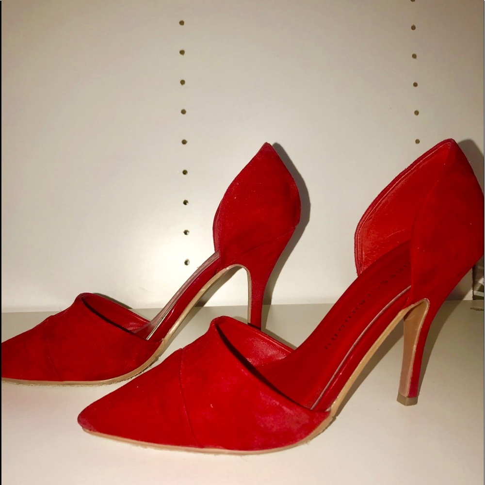 Red Velvet Heels- Shoes by: Chinese Laundry